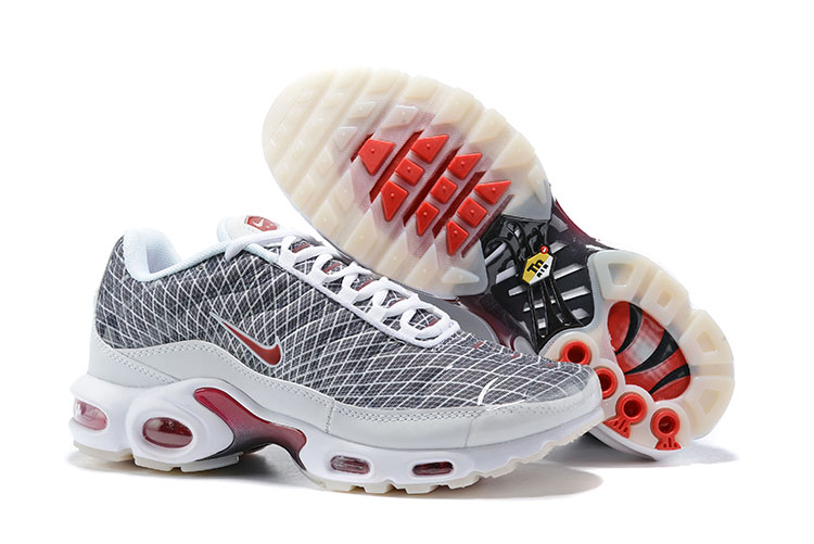 2019 Nike Air Max Plus Grey White Red Shoes